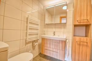 滨湖采尔Apartment Melanie - by Alpen Apartments的浴室里有马桶、洗手池和镜子。 更多19张照片
