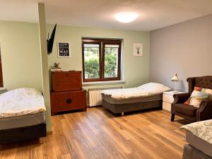 Postel nebo postele na pokoji v ubytování Green Albatros 48m with bathroom