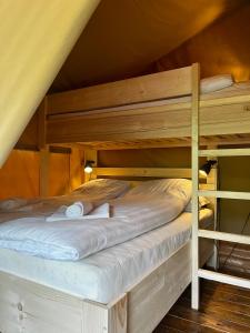 Postel nebo postele na pokoji v ubytování Glamping Bagrem + 37 fotografií