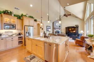 an open kitchen and living room with a couch at Secluded Pioneer Escape with Furnished Decks and Grill in Pioneer