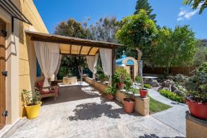 A garden outside Selana House with outdoor pool