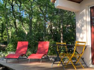 Vonkajšia záhrada v ubytovaní Le Mazet, studio climatisé avec terrasse ombragée