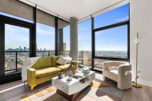 A seating area at Avra Stylish Apartments Prime West Loop Location Near Union Park