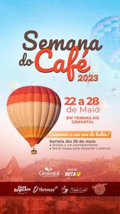 a poster of a flyer for a hot air balloon at Pousada Vô Juca in Gravatal