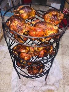 a bunch of chickens on a wire rack at Wateen Home in Wadi Musa