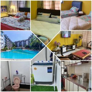 un collage de photos d'une chambre d'hôtel dans l'établissement SERI LAGENDA APARTMENT 3, à Kuah