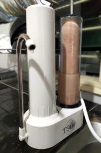 a white blender sitting on top of a counter at Apartment Next to Axiata Arena, Stadium Bukit Jalil in Kuala Lumpur