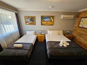 Un pat sau paturi într-o cameră la Hunter Valley Motel