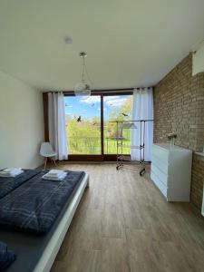 Postel nebo postele na pokoji v ubytování Appartement 4 Personen - Zimmer in Wohnung, zentral, ruhig, modern