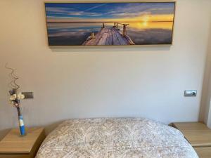 Postel nebo postele na pokoji v ubytování Acogedor piso en Gijón