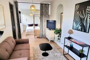 Televízia a/alebo spoločenská miestnosť v ubytovaní Studio Chic & Garden - Parking - Wifi - TV
