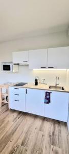 Kuchyňa alebo kuchynka v ubytovaní Studio Chic & Garden - Parking - Wifi - TV