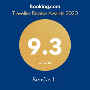 BenCastle Villa的证书、奖牌、标识或其他文件