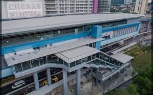 an overhead view of a train station in a city at Majestic maxim 3 bedrooms link MRT cheras Kuala lumpur in Cheras