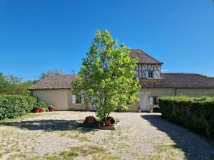 a tree in the yard of a house at Maison Cassin47 in Lavergne