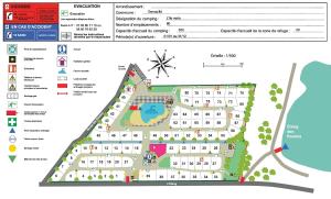 einen detaillierten Standortplan für einen Campus in der Unterkunft Mobil-home Camping 3 étoiles in Genouillé