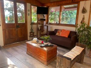 un soggiorno con divano e tavolino da caffè di Casa campestre Valle del Elqui a Diaguita