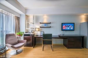 אזור ישיבה ב-Nanjing Kaibin Apartment - Aishang Shopping Mall