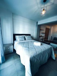 a bedroom with a large bed in a room at Escala Luxury Loft 3 in the Center & Free Parking in Volos