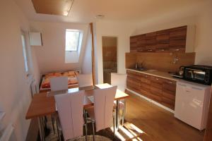 a kitchen with a table and chairs in a room at Apartment Ostružná in Ostružná