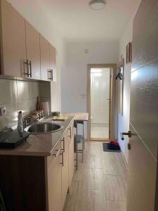 a kitchen with a sink and a counter top at Uzicki-konaci in Užice
