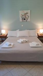 Кровать или кровати в номере spiros house