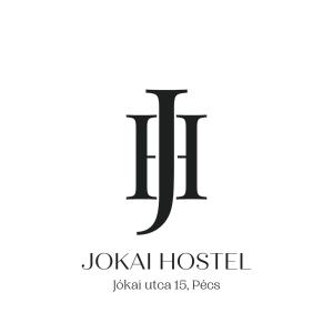 a logo for a jok national hospital at Centrum Hostel in Pécs