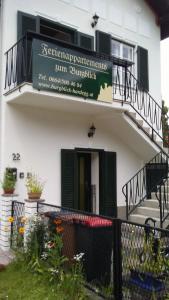 a building with a sign on the side of it at Burgblick-Hardegg in Hardegg