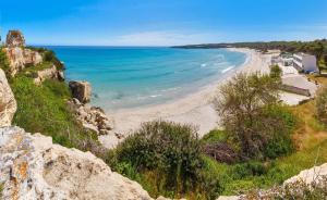 a view of a beach with the ocean at Complesso Pergolesi by BarbarHouse in Torre dell'Orso