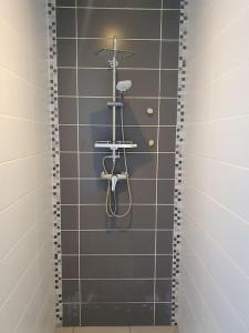a shower in a bathroom with a hoses at AC Interlude in Castelnau-de-Montmiral