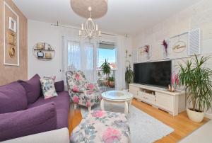 TV a/nebo společenská místnost v ubytování Apartment Đaninovica II