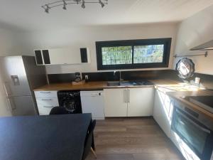 małą kuchnię ze zlewem i zmywarką do naczyń w obiekcie Villa Frescati w mieście Vence
