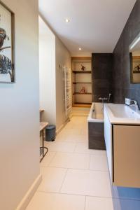 a bathroom with a sink and a tub at APPENNINS Annecy Rent Lodge in Annecy