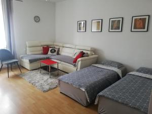 Posteľ alebo postele v izbe v ubytovaní Apartament Zosia