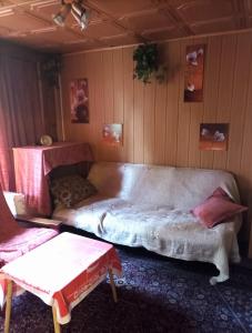 ein Schlafzimmer mit einem großen Bett in einem Zimmer in der Unterkunft Chata nad přehradou in Rosdrojowitz