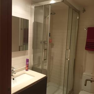 a bathroom with a shower and a sink and a shower at Bcn apartments in Hospitalet de Llobregat