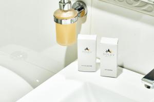 Koupelna v ubytování Solev Hotel