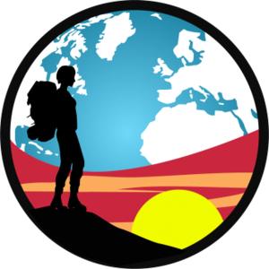 a person with a backpack and a globe in the background at Ostend BackPackers Lodge in Ostend