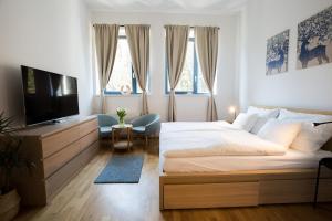 Ένα ή περισσότερα κρεβάτια σε δωμάτιο στο Jasmínový Ráj