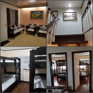 four pictures of a living room and a bedroom at Casa Corazon Transient House in Casboran