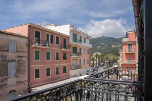 a view of a city street from a balcony at Moneglia in Piazza in Moneglia