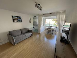 Televízia a/alebo spoločenská miestnosť v ubytovaní Appartement tout confort, à 200m de la plage avec parking privé et piscine - FR-1-723-64