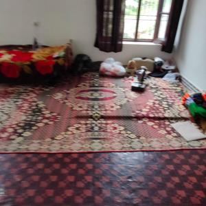 sala de estar con alfombra en el suelo en POP Fareeda Homestay 