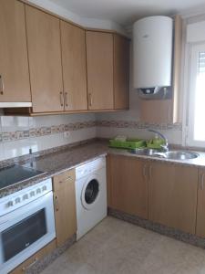 a kitchen with a sink and a dishwasher at Ático Rosita en Camino de Santiago in Xinzo de Limia