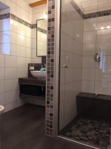 Ένα μπάνιο στο Ferienhaus mit Kamin und idyllischem Garten