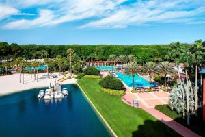 an aerial view of a pool at a resort at Walt Disney World Dolphin in Orlando