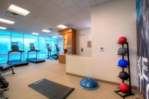 a gym with exercise equipment in a building at Springhill Suites By Marriott Newark Downtown in Newark