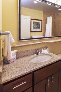 a bathroom with a sink and a mirror at TownePlace Suites by Marriott Corpus Christi in Corpus Christi
