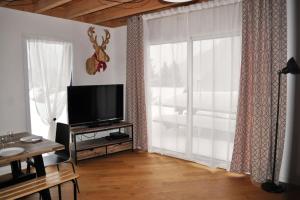 Televízia a/alebo spoločenská miestnosť v ubytovaní Chalet Las Abelhas