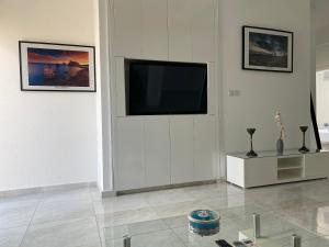 Televízia a/alebo spoločenská miestnosť v ubytovaní Nissi49 Apartments